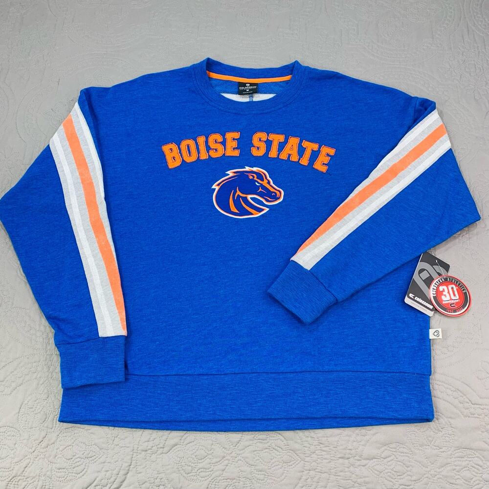 Boise State Broncos‎ Shirt Womens Medium Sampple Long Sleeve NWT Colosseum Blue